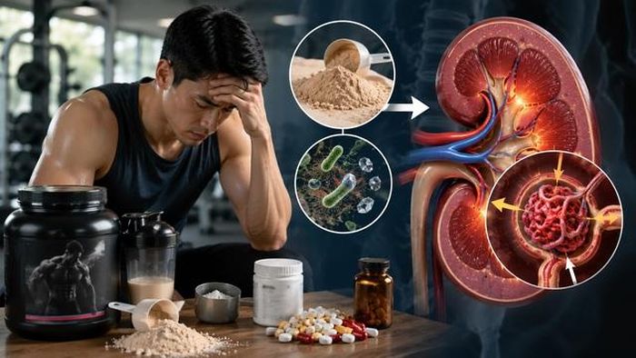 Dùng whey protein sai liều hoặc sản phẩm kém chất lượng có thể khiến cầu thận phải tăng gánh lọc, đặc biệt ở người có bệnh nền.