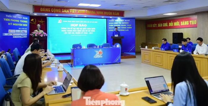 Chương trình họp báo thông tin Đại hội Đoàn toàn quốc lần thứ XIII. (Ảnh: Xuân Tùng/TPO)