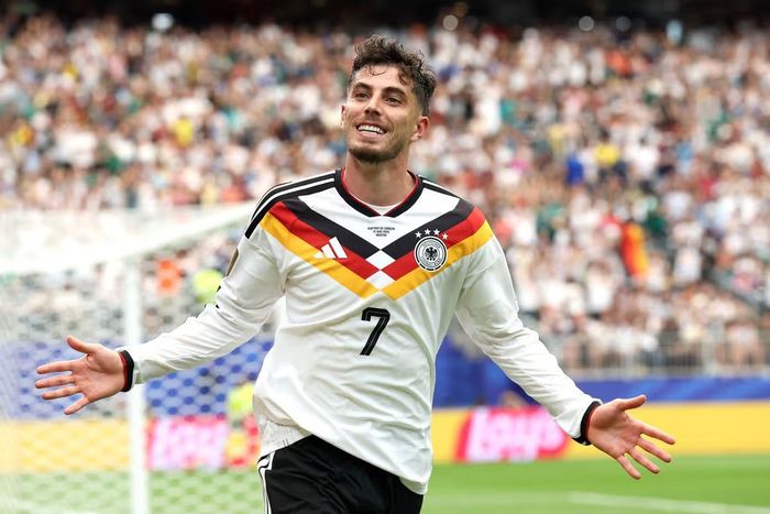  Havertz ghi 2 bàn cho tuyển Đức. ẢNH: MIRROR/GETTY 