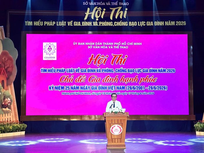 Ông Võ Trọng Nam, Phó Giám đốc Sở Văn hóa và Thể thao TP.HCM phát biểu.