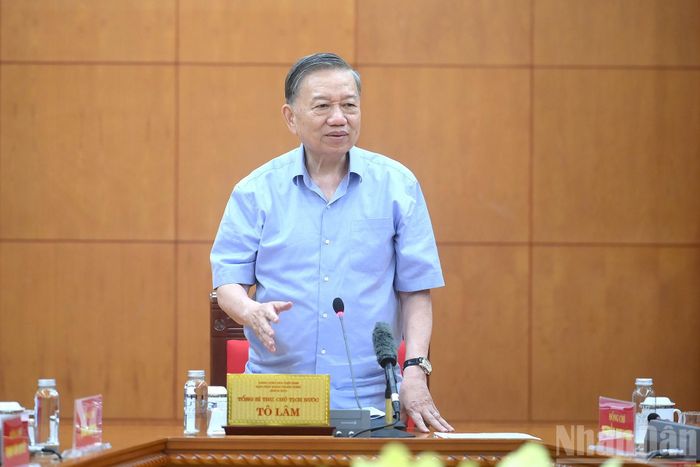 Tổng Bí thư, Chủ tịch nước Tô Lâm chủ trì buổi làm việc với Ban Tuyên giáo và Dân vận Trung ương. Ảnh: NHÂN DÂN