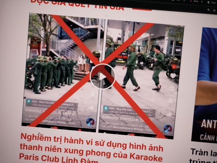 Khi cảnh báo tin giả, người dân phải tạo nhận biết rõ ràng bằng dấu chéo đỏ.