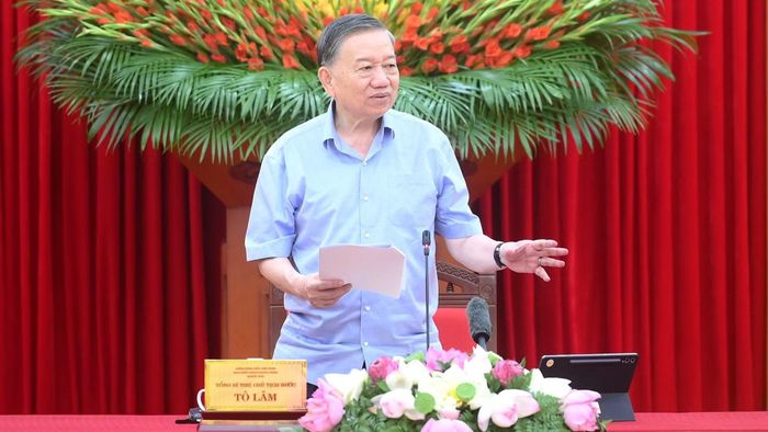 Tổng Bí thư, Chủ tịch nước Tô Lâm phát biểu chỉ đạo tại cuộc làm việc. (Ảnh: ĐĂNG KHOA)