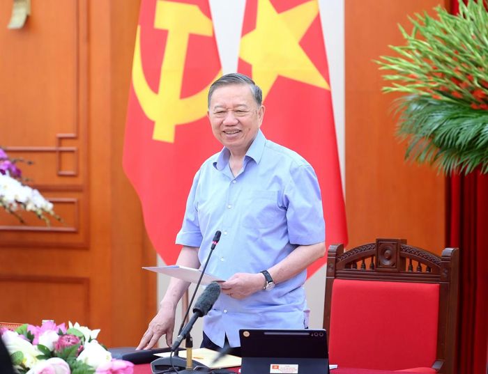 Tổng Bí thư, Chủ tịch nước Tô Lâm phát biểu kết luận tại cuộc làm việc.