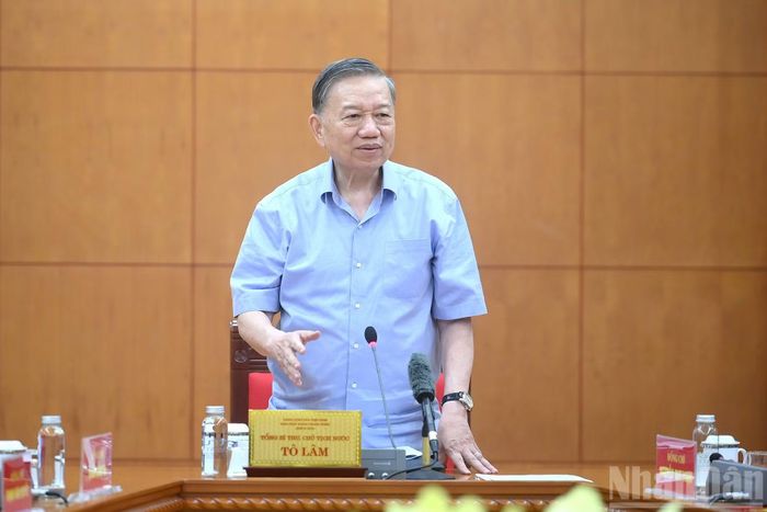 Tổng Bí thư, Chủ tịch nước Tô Lâm phát biểu kết luận tại cuộc làm việc.