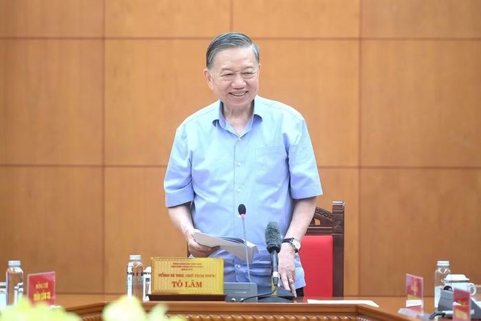 Tổng Bí thư, Chủ tịch nước Tô Lâm phát biểu tại cuộc làm việc với Ban Tuyên giáo và Dân vận Trung ương. (Ảnh: ĐĂNG KHOA)