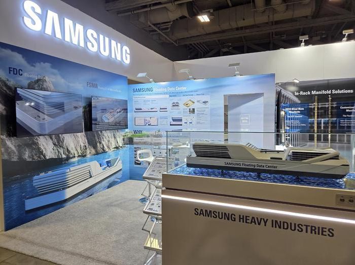 Mô hình trung tâm dữ liệu nổi của hãng Samsung Heavy Industries Ảnh: Samsung Heavy Industries