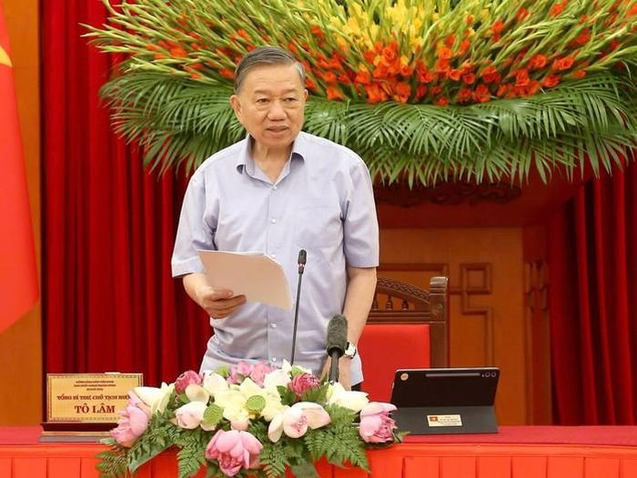 Tổng Bí thư, Chủ tịch nước Tô Lâm phát biểu chỉ đạo tại buổi làm việc