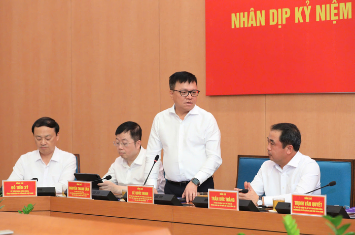 Đồng chí Lê Quốc Minh phát biểu. Ảnh: VIẾT THÀNH