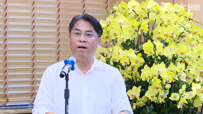  Đồng chí Phan Thăng An, Ủy viên Trung ương Đảng, Bí thư Tỉnh ủy, Chủ tịch HĐND tỉnh Cao Bằng phát biểu tại buổi làm việc.