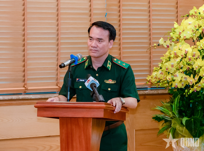  Trung tướng Vũ Trung Kiên, Ủy viên Trung ương Đảng, Tư lệnh Bộ đội Biên phòng phát biểu. 
