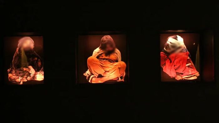 Xác ướp của 3 đứa trẻ Inca được tìm thấy trên đỉnh núi lửa Llullaillaco. Ảnh: Getty Images.