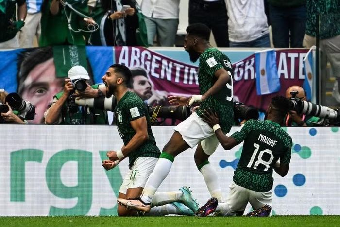 Ả Rập Xê Út từng thắng Argentina ở World Cup 2022, nhưng sau đó vẫn bị loại từ vòng bảng. Ảnh: AFP.