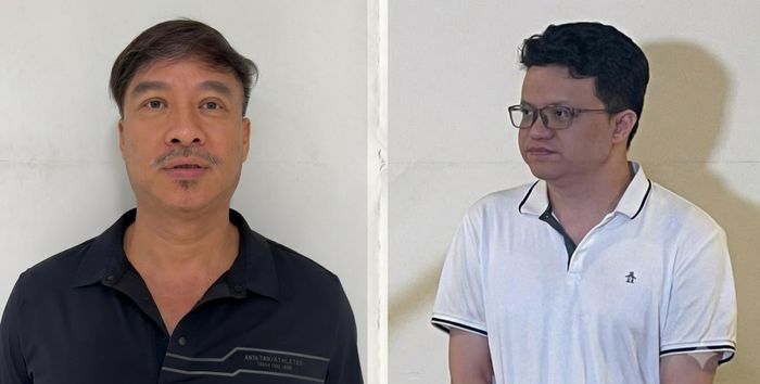 Diệp Văn Lập (trái) và Nguyễn Hải Bình. Ảnh: BCA