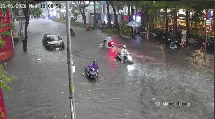 Đường Quốc Hương bị ngập nước. Ảnh: UDI Maps