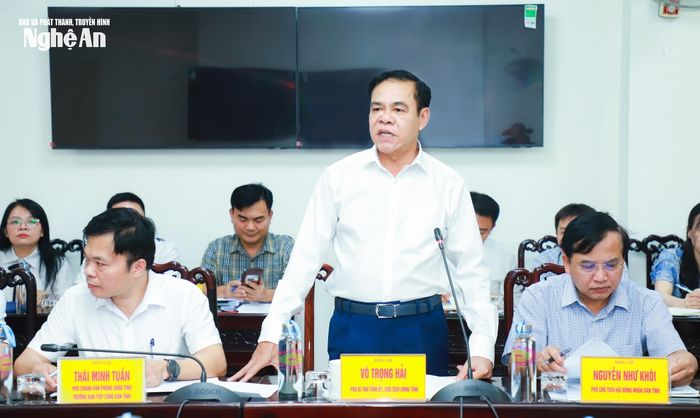 Đồng chí Võ Trọng Hải - Phó Bí thư Tỉnh ủy, Chủ tịch UBND tỉnh Nghệ An phát biểu kết luận tại phiên tiếp công dân tháng 6/2026. Ảnh: Thành Duy