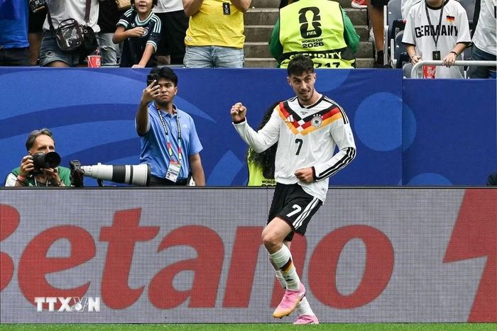 Kai Havertz hoàn tất cú đúp, ấn định chiến thắng cho tuyển Đức. (Ảnh: AFP/TTXVN)