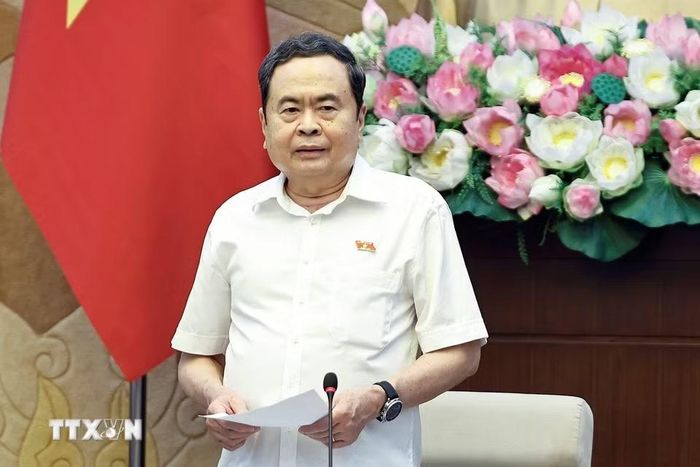 Chủ tịch Quốc hội Trần Thanh Mẫn phát biểu. Ảnh: Doãn Tấn - TTXVN