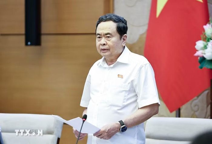 Chủ tịch Quốc hội Trần Thanh Mẫn phát biểu. (Ảnh: Doãn Tấn/TTXVN)