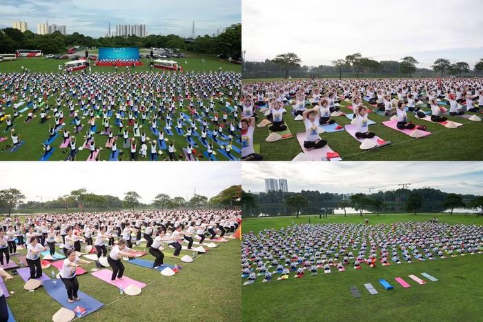 Chương trình quy tụ khoảng 75 câu lạc bộ yoga cùng hàng nghìn yogi đến từ Hà Nội và nhiều tỉnh, thành phố trên cả nước. (Ảnh: BTC)