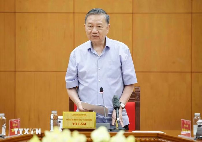 Tổng Bí thư, Chủ tịch nước Tô Lâm phát biểu chỉ đạo. (Ảnh: Thống Nhất/TTXVN)