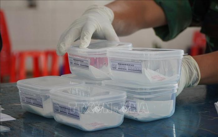 Mỗi hộp chứa mẫu hài cốt liệt sĩ được gắn mã định danh.