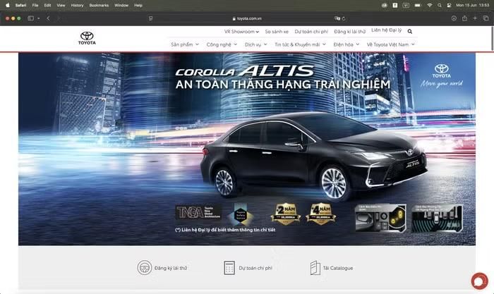  Hình ảnh cuối cùng của Toyota Altis trên website Toyota Việt Nam 