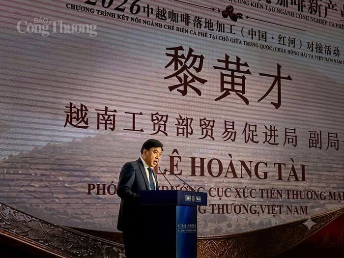 Ông Lê Hoàng Tài, Phó Cục trưởng Cục Xúc tiến thương mại, Bộ Công Thương, Việt Nam phát biểu tại Hội nghị. Ảnh: Cục XTTM 