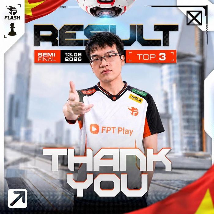 Lê Quang Liêm giành hạng 3 ở giải cờ vua ASEAN Esports Chess Cup 2026.