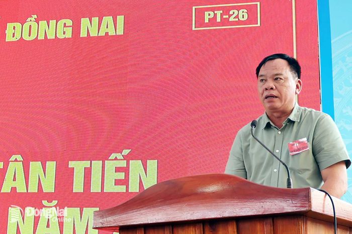 Đồng chí Võ Tấn Đức, Phó Bí thư Thành ủy, Trưởng ban Chỉ đạo diễn tập thành phố phát biểu chỉ đạo tại buổi khai mạc. Ảnh: Nguyệt Hà