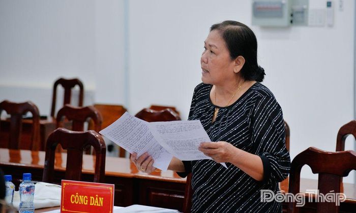 Bà Ngô Lê Duy phát biểu ý kiến.