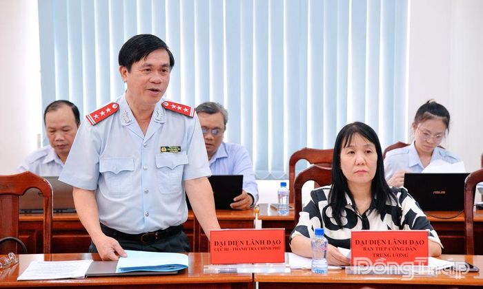 Đại diện lãnh đạo Cục III - Thanh tra Chính phủ phát biểu ý kiến. 