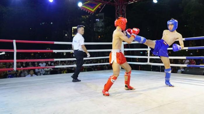  Các võ sĩ cống hiến nhiều pha ra đòn đẹp mắt, thể hiện trình độ chuyên môn và bản lĩnh thi đấu tại Đại hội TDTT tỉnh Gia Lai năm 2026. Ảnh: H.V 