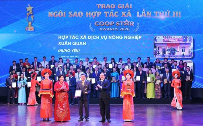 Hợp tác xã Nông nghiệp Thượng Giang được vinh danh “Ngôi sao Hợp tác xã” năm 2026 (tháng 4.2026). Ảnh: NVCC