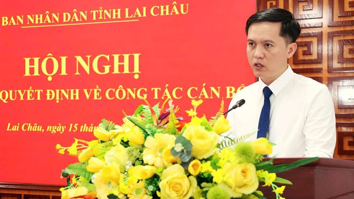 Đồng chí Dương Quốc Huy - Tân Phó Giám đốc Sở Tài chính phát biểu nhận nhiệm vụ.