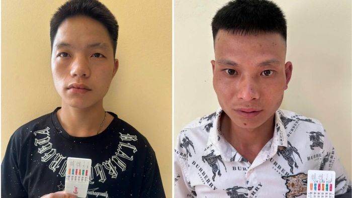 Va Văn Anh và Va Văn Hà tại cơ quan cảnh sát điều tra.