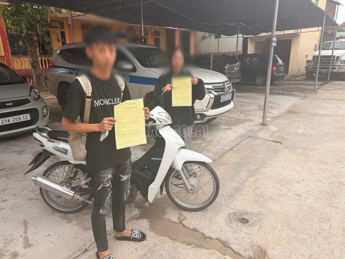 Cơ quan Công an xác minh, triệu tập V.S.H cùng chủ phương tiện đến làm việc, xử lý các hành vi vi phạm theo quy định của pháp luật.
