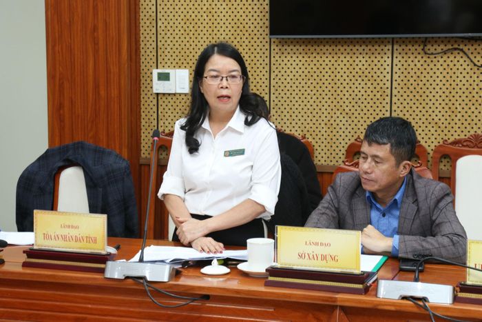 Lãnh đạo Tòa án nhân dân tỉnh báo cáo tại buổi tiếp công dân