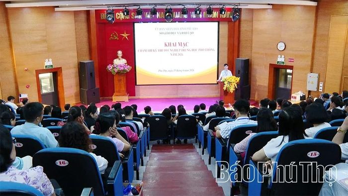 Lãnh đạo Sở GD&ĐT quán triệt nội quy, quy chế chấm thi.
