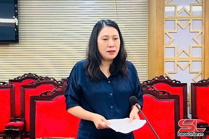 Lãnh đạo Sở Văn hóa, Thể thao và Du lịch phát biểu tại hội nghị.