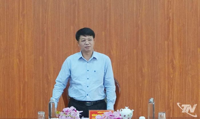 Đồng chí Phó Chủ tịch UBND tỉnh Nông Quang Nhất phát biểu kết luận buổi làm việc.