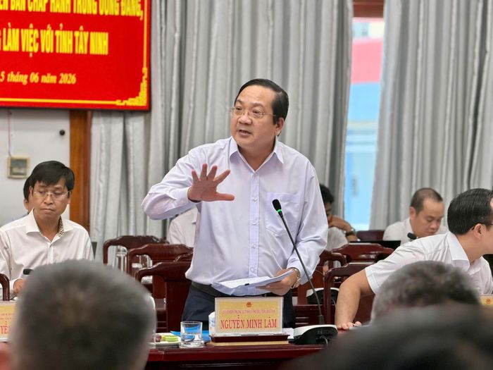 Ông Nguyễn Minh Lâm, Phó Chủ tịch UBND tỉnh Tây Ninh phát biểu.