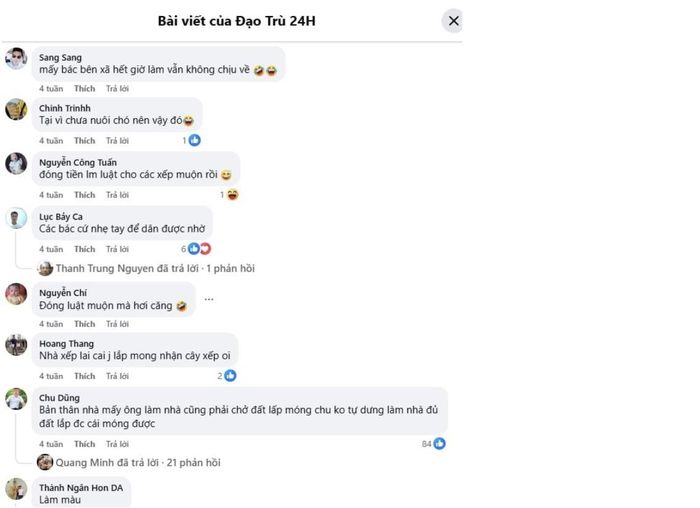 Những bình luận khiếm nhã, nhạy cảm xuất hiện sau khi thông tin xử lý vi phạm về môi trường trong đêm được đăng tải trên Fanpage Đạo Trù 24H