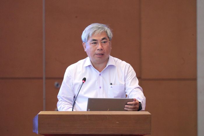 Trưởng ban Khoa học và Công nghệ, Đại học Quốc gia TP. Hồ Chí Minh Lâm Quang Vinh phát biểu