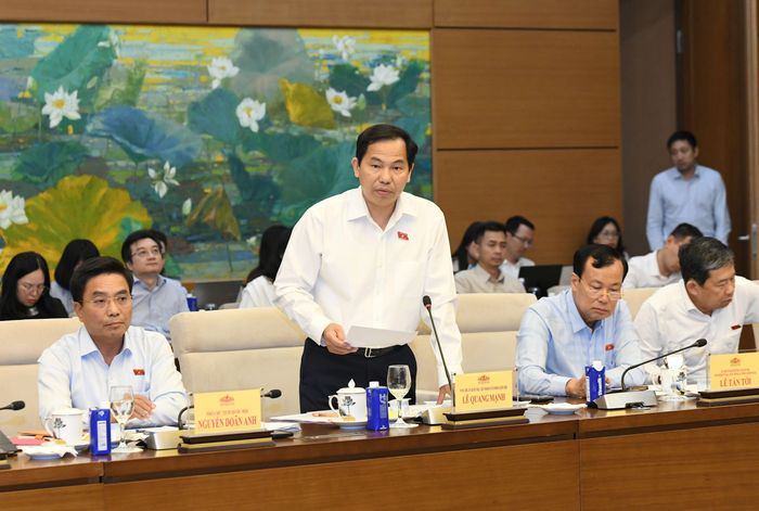 Tổng Thư ký Quốc hội, Chủ nhiệm Văn phòng Quốc hội Lê Quang Mạnh phát biểu tại cuộc làm việc