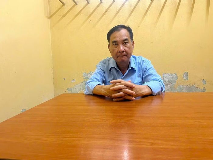Đàm Văn Tuấn tại cơ quan Công an.