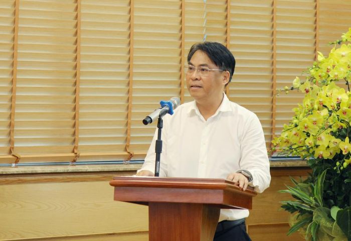 Đồng chí Phan Thăng An, Ủy viên Trung ương Đảng, Bí thư Tỉnh ủy, Chủ tịch HĐND tỉnh phát biểu tại buổi làm việc