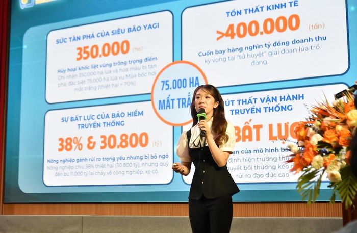 Đại diện một đội thi trình bày đề tài nghiên cứu của nhóm. Ảnh: Tiền Phong Oline