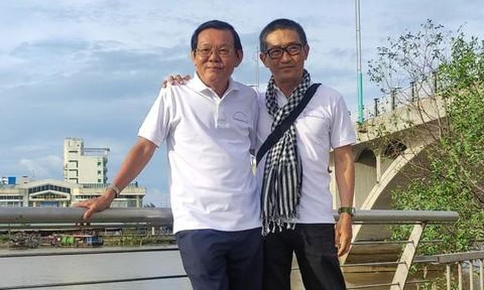 Chủ tịch Hội Nhà báo TPHCM Nguyễn Tấn Phong và nhà báo Ngân Linh