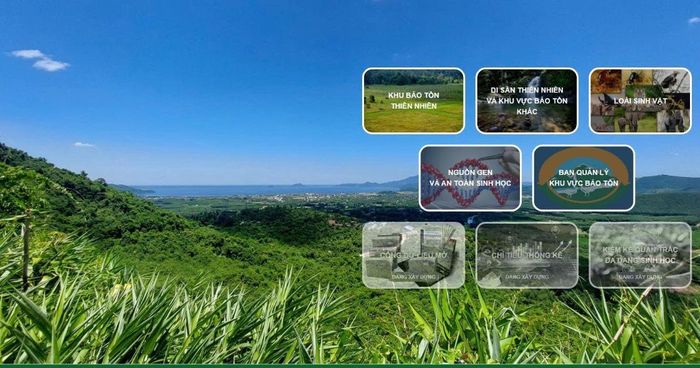 Hình ảnh giao diện Cơ sở dữ liệu đa dạng sinh học quốc gia